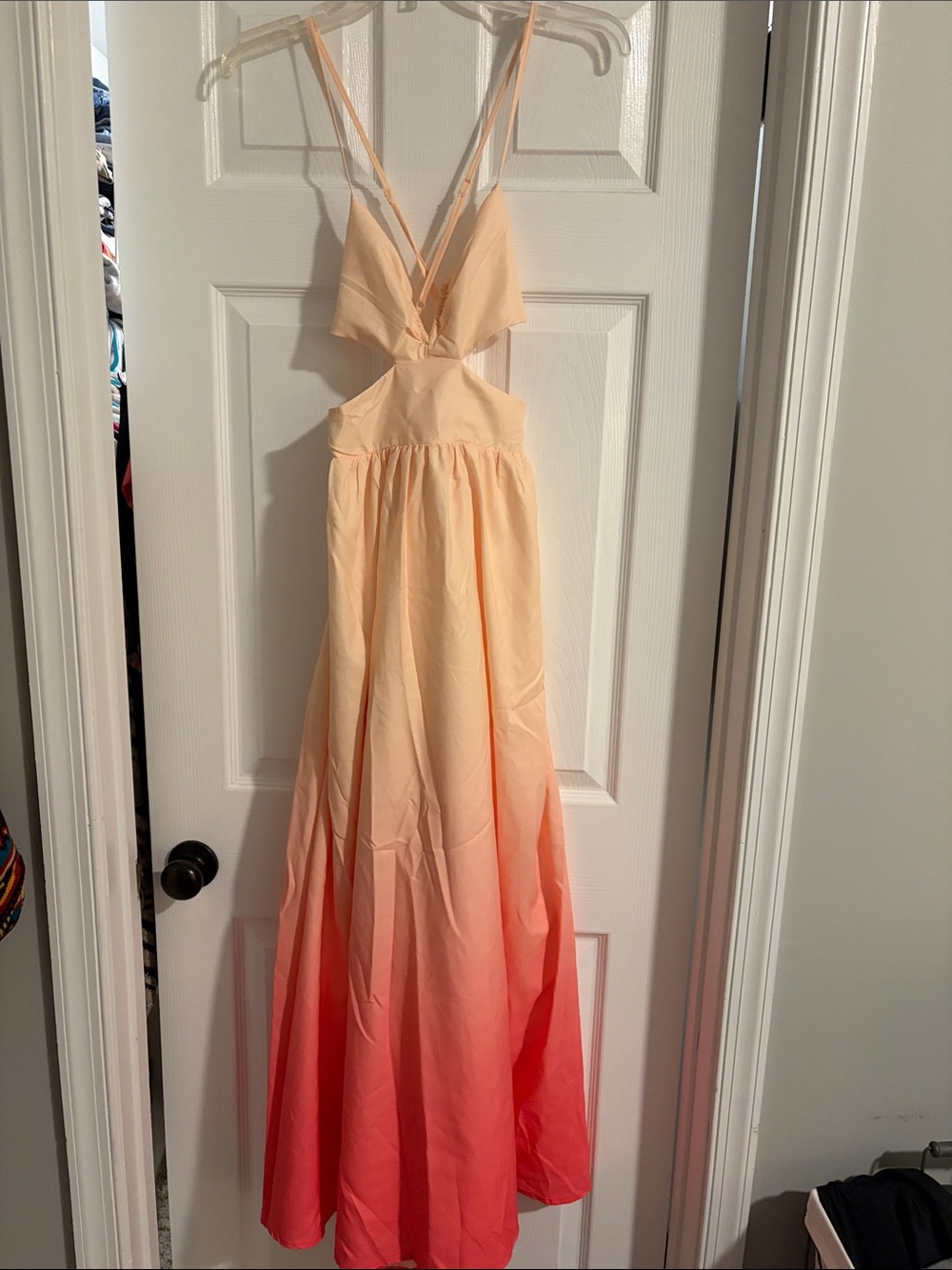 SHEIN Peach to Coral Ombre Maxi Dress